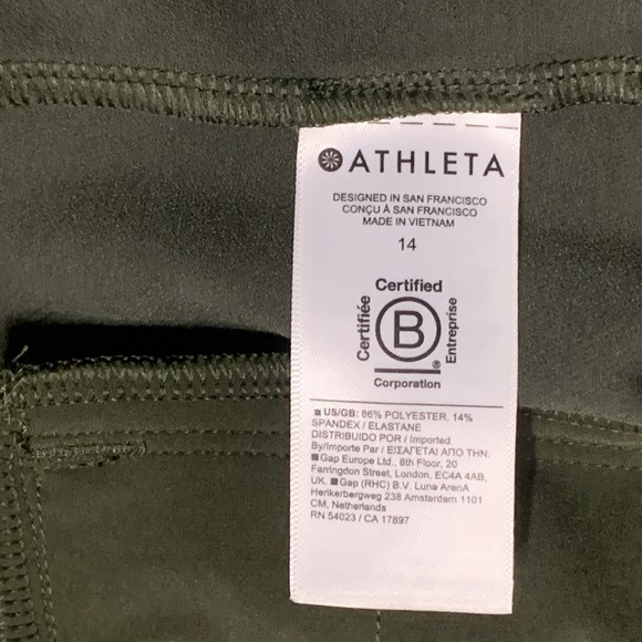 ATHLETA Endless Highrise Pants Athleisure Trousers Women's Olive Green Size 14 - Picture 10 of 16